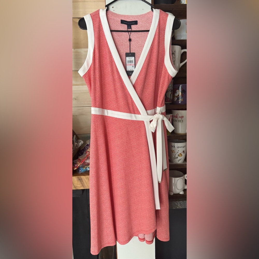 Tommy Hilfiger Coral colored Wrap Dress NWT size 10